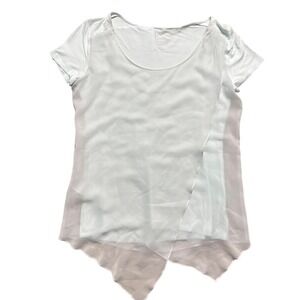 Soft Surroundings Blouse‎ Womens M Mint Green Asymmetrical Hem Top Fairy
